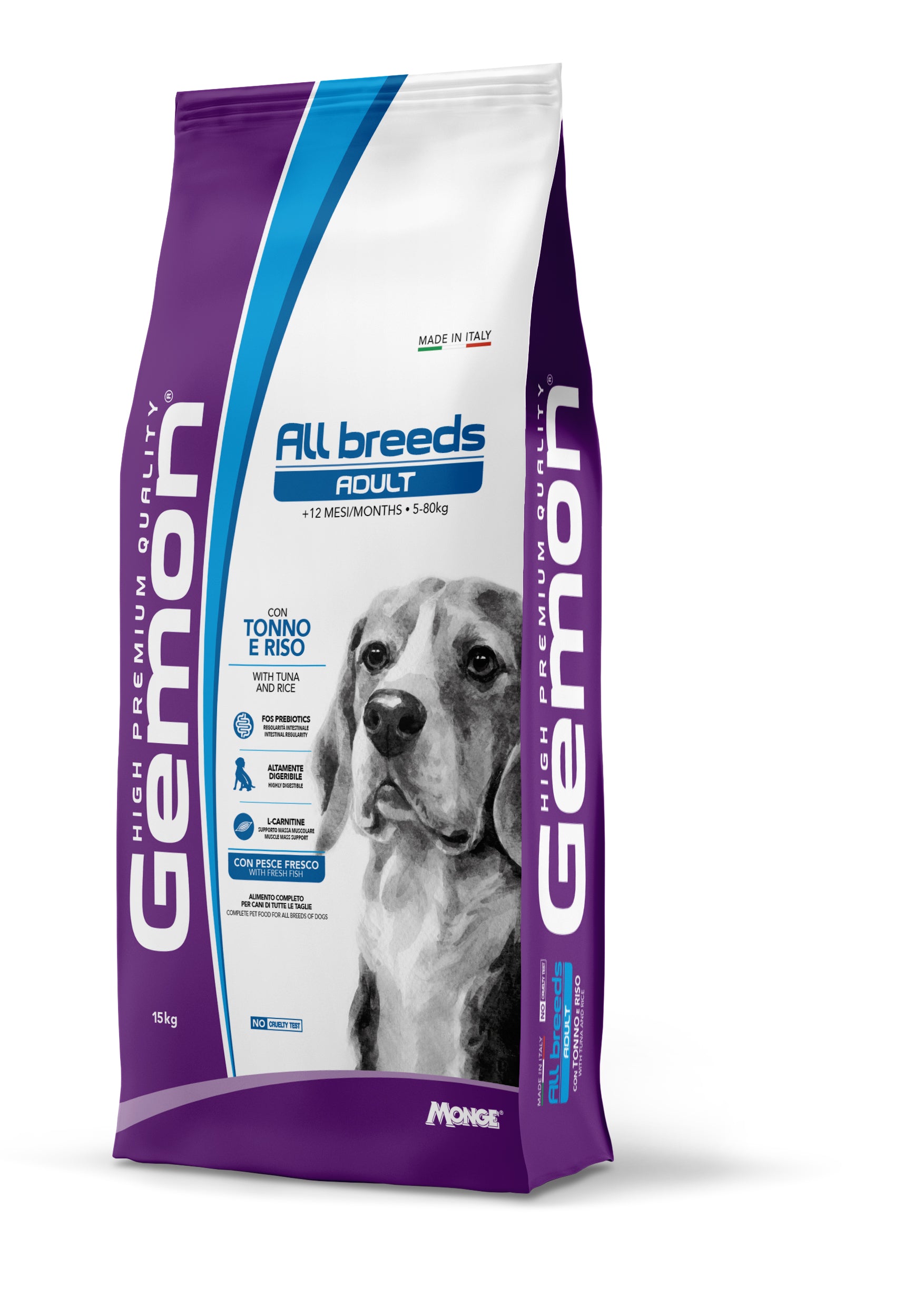 Gemon All Breeds Adult con Tonno e Riso 15kg - Crocchette per Cani Gemon All Breeds Adult con Tonno e Riso 15kg - Crocchette per Cani